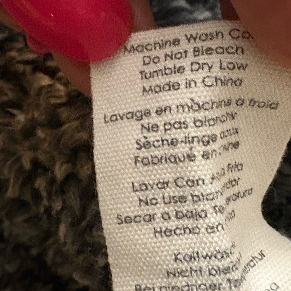 P.J. Salvage Cozy Gray 1/4 Zip Faux Fur  with Marled Texture Pullover Loungewear - Picture 10 of 12